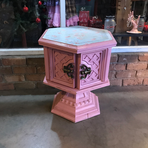 Pink Floral End Table