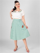 Load image into Gallery viewer, Veronica Strawberry Gingham Swing Skirt
