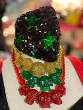 Load image into Gallery viewer, Black and Red/Green Star Sequin Face Mask
