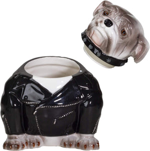 Biker Bulldog Cookie Jar