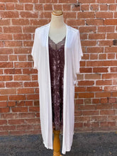 Load image into Gallery viewer, Long White Kimono- Plus Size

