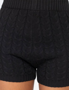 Black Knit Shorts