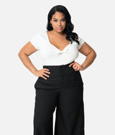 White Rosemary Sweetheart Top