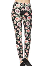 Load image into Gallery viewer, Purple and Pink Rose Leggings
