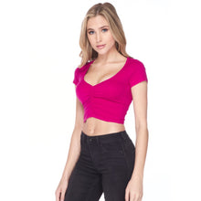 Load image into Gallery viewer, Magenta Scrunched Crop Top
