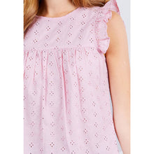 Load image into Gallery viewer, Pink eyelet Cotton top
