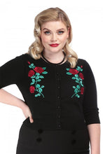 Load image into Gallery viewer, Lucy Dark Rose Black and Red Cardigan
