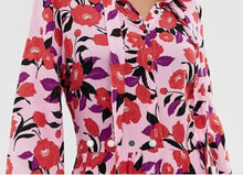 Load image into Gallery viewer, Pink Floral Tie Neck Dress
