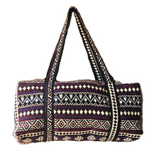 Load image into Gallery viewer, Plum Pattern Woven Duffel Bag- Large
