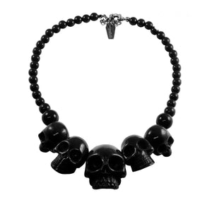 Human Skull Acrylic Necklace- Black