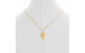 Matte Gold Evil Eye in Heart Pendant Necklace