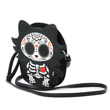 Load image into Gallery viewer, Tattooed Skeleton Kitty Cross Body Purse
