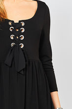 Load image into Gallery viewer, Black Lace Up Front Dress
