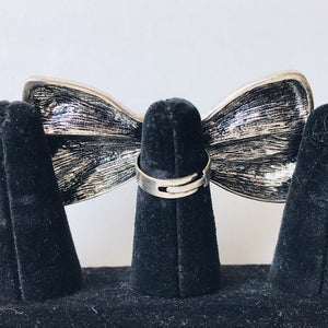 Giant Silver Bow Statement Ring