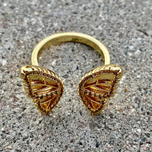 Load image into Gallery viewer, Butterfly In Flight Gold Plated Ring

