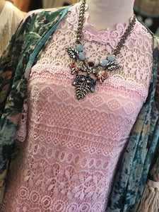 Pink crochet lace dress