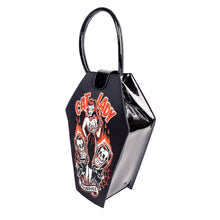 Load image into Gallery viewer, Cat Lady Coffin Kisslock Purse
