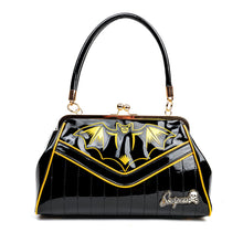 Load image into Gallery viewer, Gold and Black Nokturnal Bat Kisslock Purse
