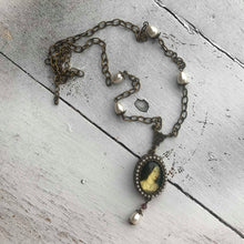 Load image into Gallery viewer, Pearl Cameo Portrait Necklace
