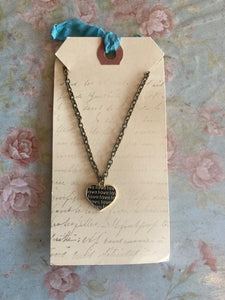 Enamel "love" Heart Charm Necklace