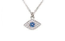 Load image into Gallery viewer, Teensy Pave Evil Eye Charms Necklace- More Finishes Available!
