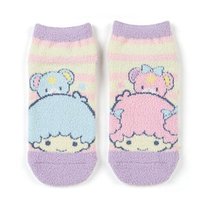 Little Twin Stars Cream and Pink Striped Socks
