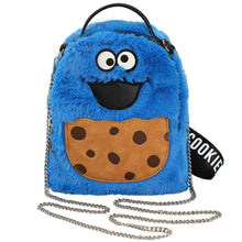 Load image into Gallery viewer, Cookie Monsters Sesame Street Fuzzy Wristlet Purse
