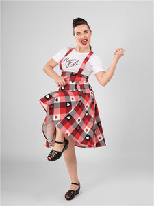 Alexa Heart Gingham Swing Skirt