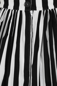 Juno Black and White Stripe Swing Skirt