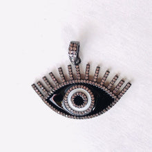 Load image into Gallery viewer, Evil Eye with Lashes Enamel Pendant

