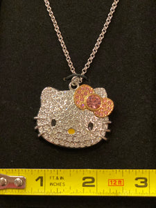 Hello Kitty Large Crystal Necklace with Bow