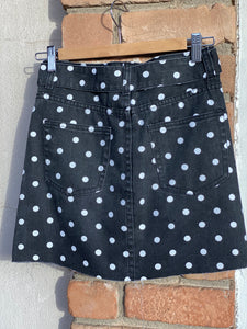 Black and White Polka Dot Mini Skirt- Size Small LAST ONE!