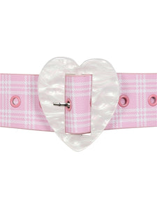 Lola Pink and White Heart Belt