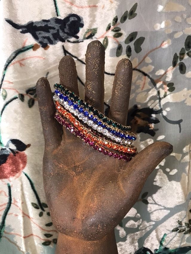 Rainbow Crystal Stretch Bracelets Set of 6