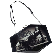 Load image into Gallery viewer, Vampira Skull Kisslock Deluxe Coffin Handbag
