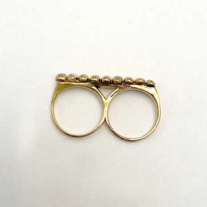 Baby Heads Knuckle Ring Gold Tone