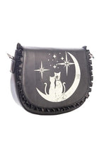 Load image into Gallery viewer, Luna Sisters Cats on the Crescent Moon Ruffle Purse
