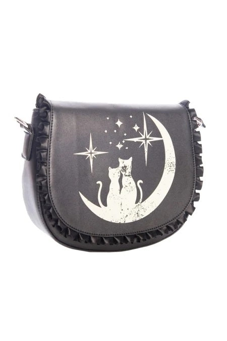 Luna Sisters Cats on the Crescent Moon Ruffle Purse