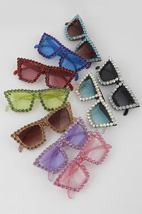 Bling Crystal Lined Statement Sunglasses- More Colors Available!