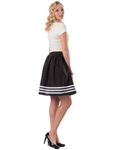 Load image into Gallery viewer, High Tide Black with White Stripes Skirt
