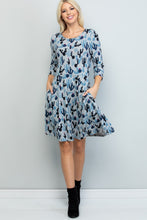 Load image into Gallery viewer, Blue Cactus Tunic Dress
