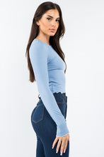 Load image into Gallery viewer, Blue Angel Embroidered Long Sleeved Crop Top
