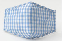 Load image into Gallery viewer, Blue Gingham Adjustable Mask
