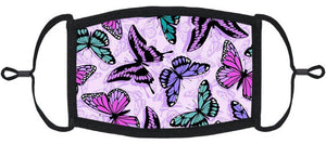 Purple Butterflies Cotton Face Mask