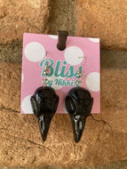 Corvid Skull Acrylic Statement Earrings