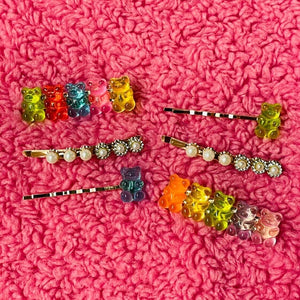 Gummy Bear and Pearl Hair Pin Set of 3