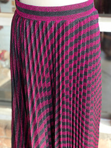 Black and Pink Stripe Maxi Skirt