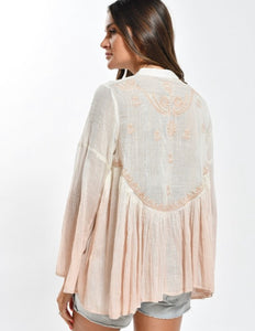 Nude Tunic with Silver Stripe