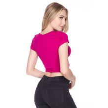 Load image into Gallery viewer, Magenta Scrunched Crop Top
