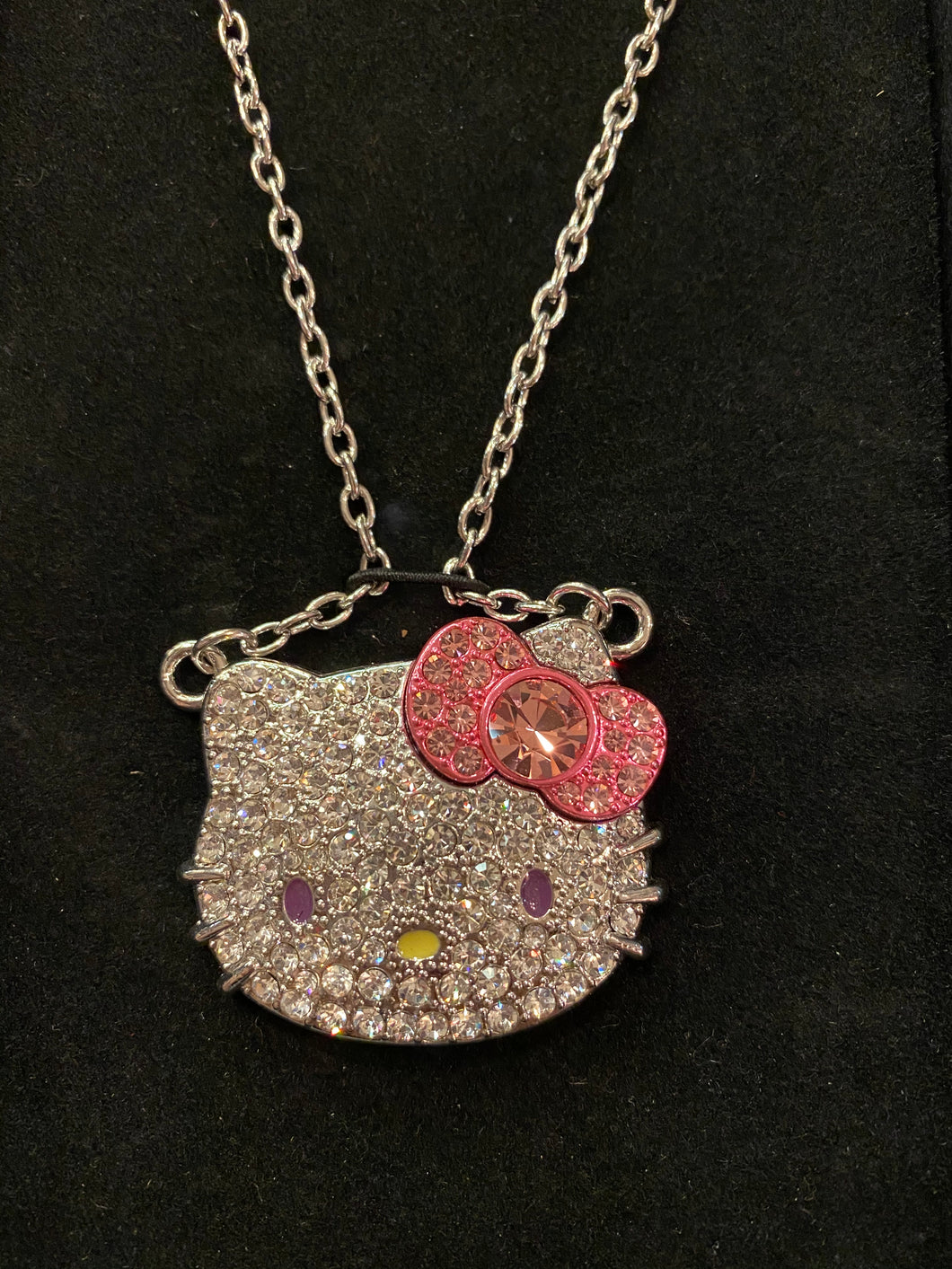 Hello Kitty Large Crystal Necklace with Bow